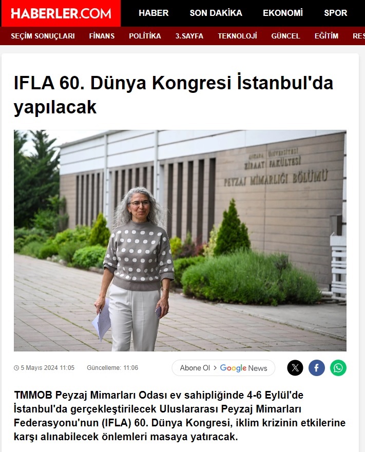 IFLA 2024 DÜNYA KONGRESİ BASINDA GENİŞ YER ALDI.