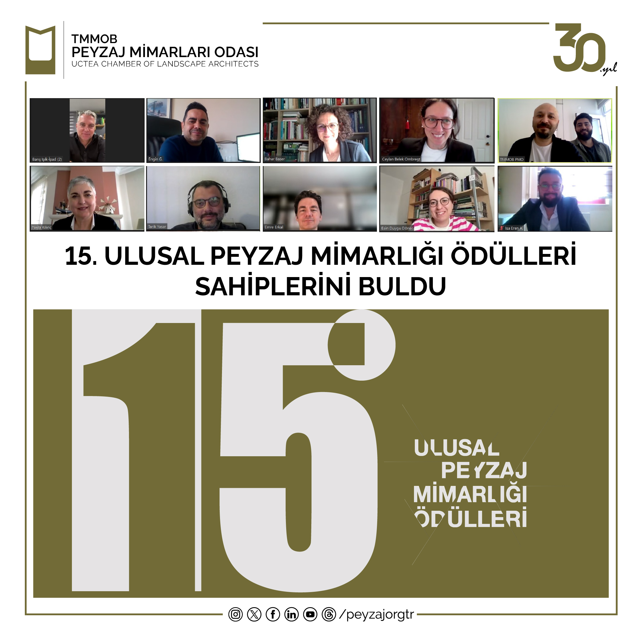 15. ULUSAL PEYZAJ MİMARLIĞI ÖDÜLLERİ SAHİPLERİNİ BULDU