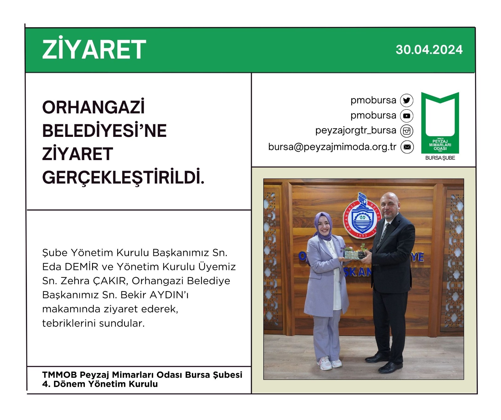 ZİYARET | ORHANGAZİ BELEDİYESİ’NE ZİYARET GERÇEKLEŞTİRİLDİ.