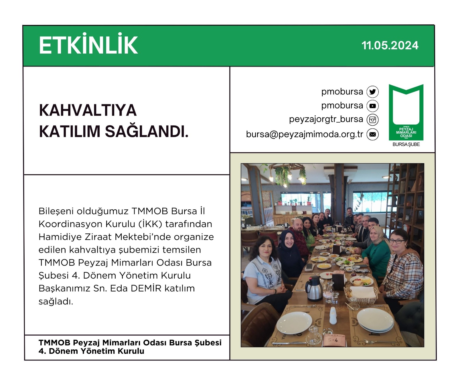 ETKİNLİK|  KAHVALTIYA KATILIM SAĞLANDI.