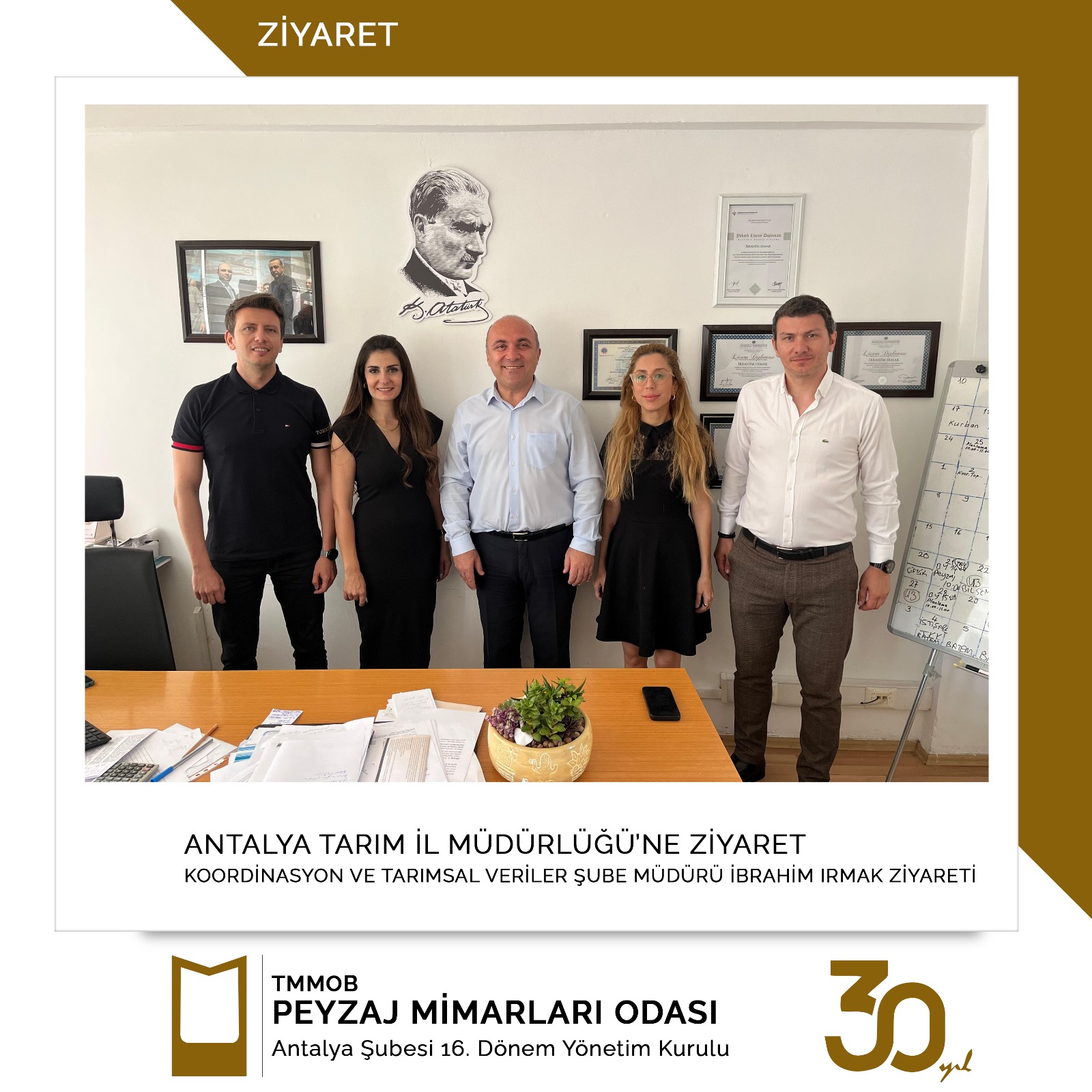 ANTALYA TARIM İL MÜDÜRLÜĞÜ KOORDİNASYON VE TARIMSAL VERİLER ŞUBE MÜDÜRÜ İBRAHİM IRMAK ZİYARET EDİLDİ