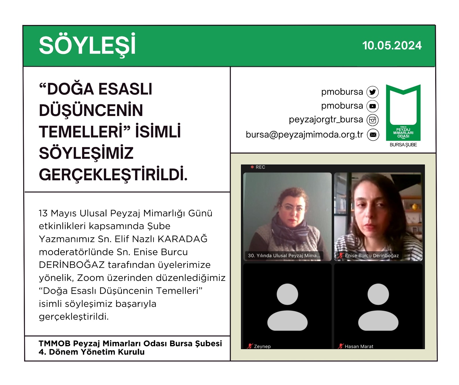 SÖYLEŞİ | “DOĞA ESASLI DÜŞÜNCENİN TEMELLERİ” İSİMLİ SÖYLEŞİMİZ GERÇEKLEŞTİRİLDİ.