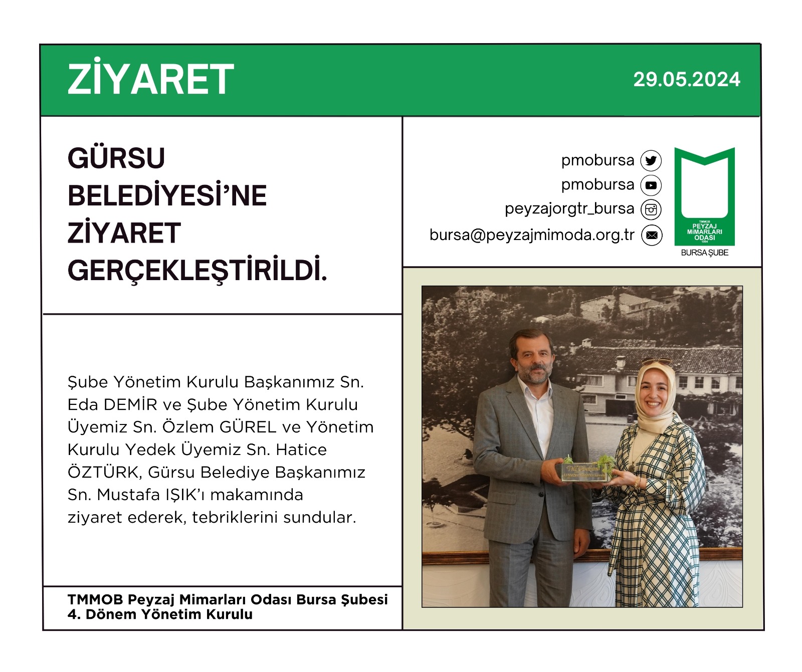 ZİYARET | GÜRSU BELEDİYESİ’NE ZİYARET GERÇEKLEŞTİRİLDİ.