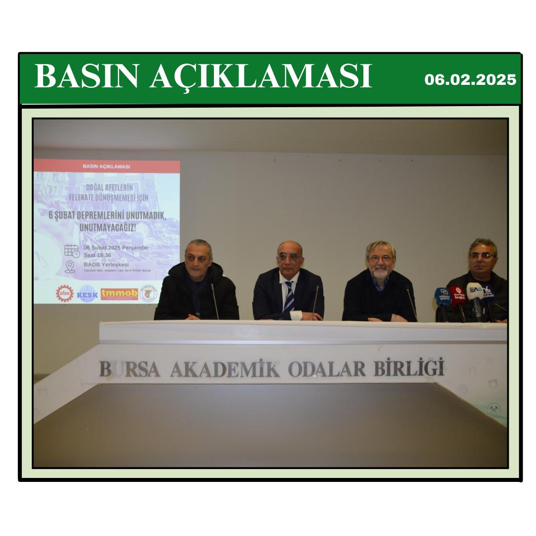 BASIN AÇIKLAMASI | 6 ŞUBAT DEPREMLERİNİ UNUTMADIK, UNUTMAYACAĞIZ!