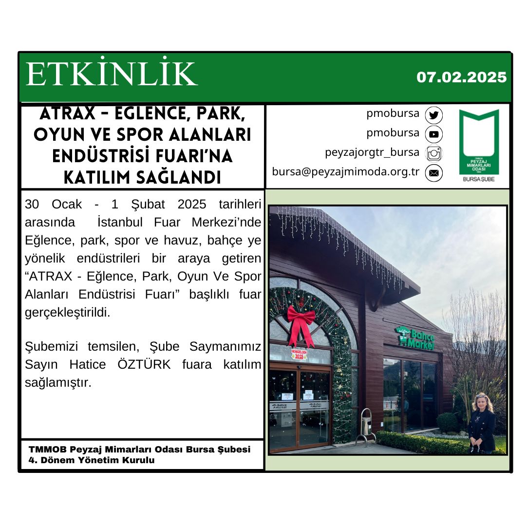 ETKİNLİK | ATRAX - EĞLENCE, PARK, OYUN VE SPOR ALANLARI ENDÜSTRİSİ FUARI’NA KATILIM SAĞLANDI.