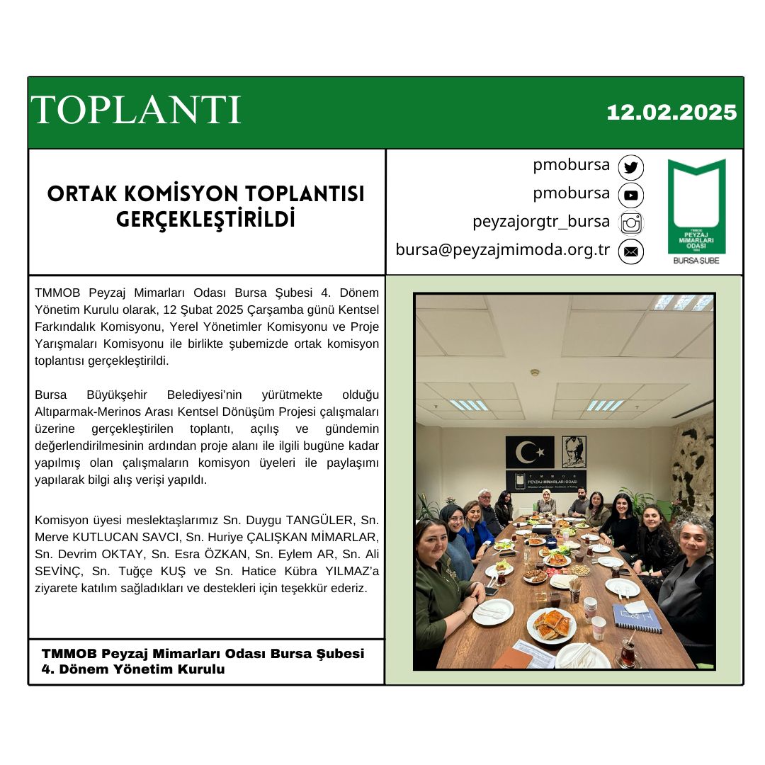 TOPLANTI | ORTAK KOMİSYON TOPLANTISI GERÇEKLEŞTİRİLDİ.