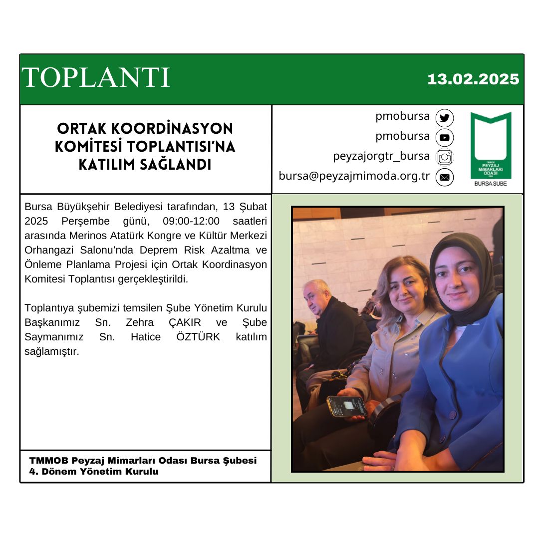 TOPLANTI | ORTAK KOORDİNASYON KOMİTESİ TOPLANTISI’NA KATILIM SAĞLANDI.