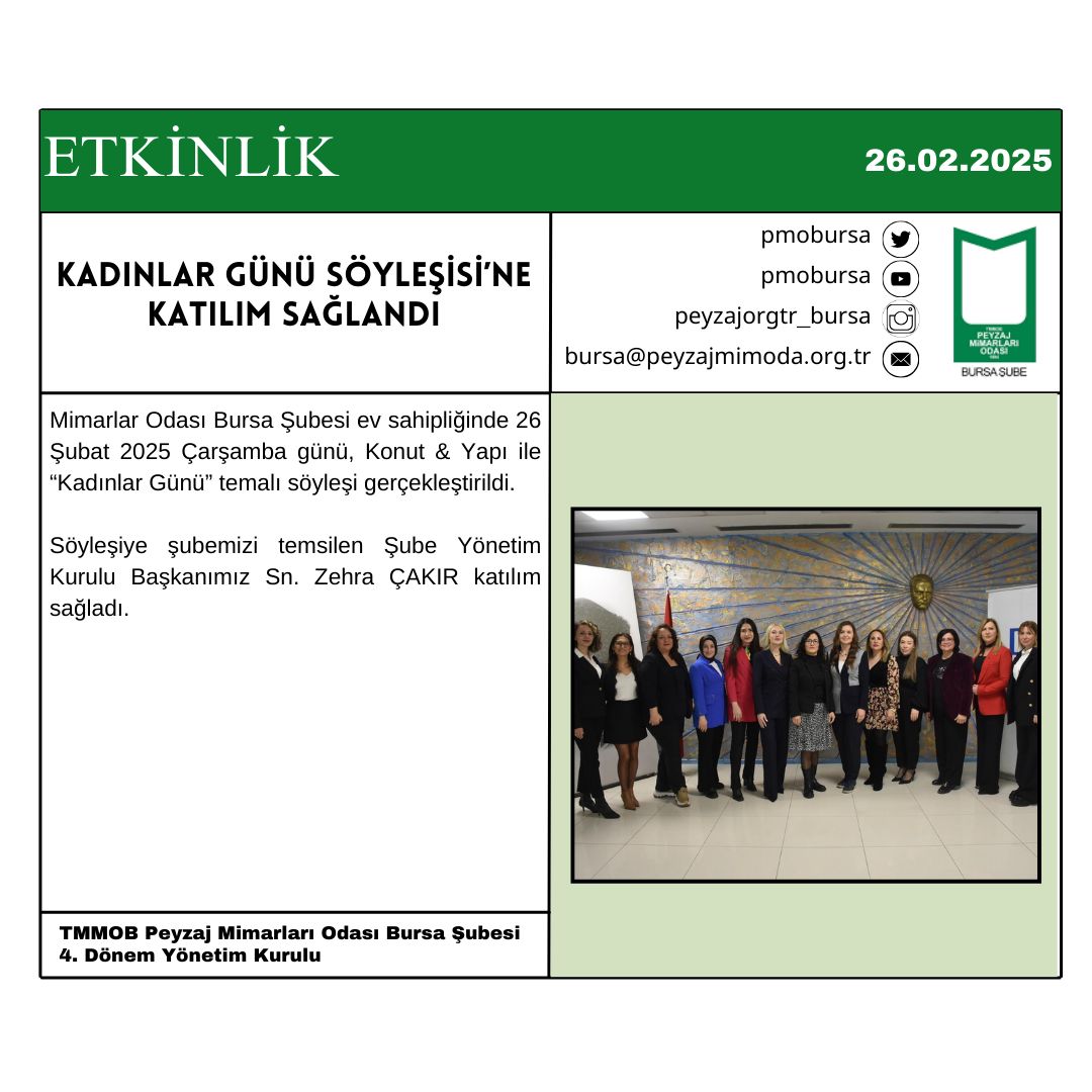 ETKİNLİK | KADINLAR GÜNÜ SÖYLEŞİSİ’NE KATILIM SAĞLANDI.