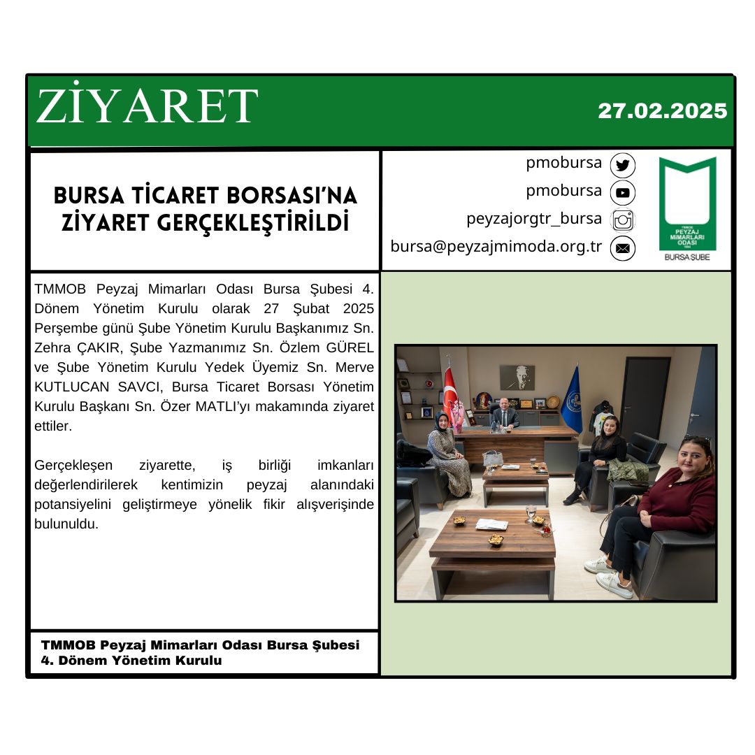 ZİYARET | BURSA TİCARET BORSASI’NA ZİYARET GERÇEKLEŞTİRİLDİ.