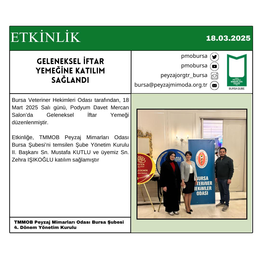 ETKİNLİK | GELENEKSEL İFTAR YEMEĞİNE KATILIM SAĞLANDI.