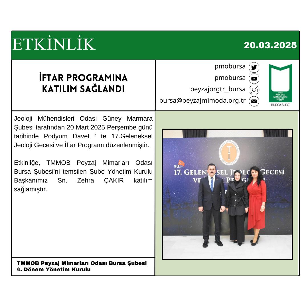 ETKİNLİK | İFTAR PROGRAMINA KATILIM SAĞLANDI.