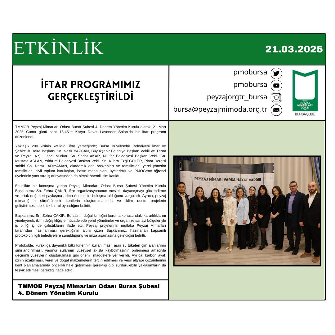 ETKİNLİK | İFTAR PROGRAMIMIZ GERÇEKLEŞTİRİLDİ.