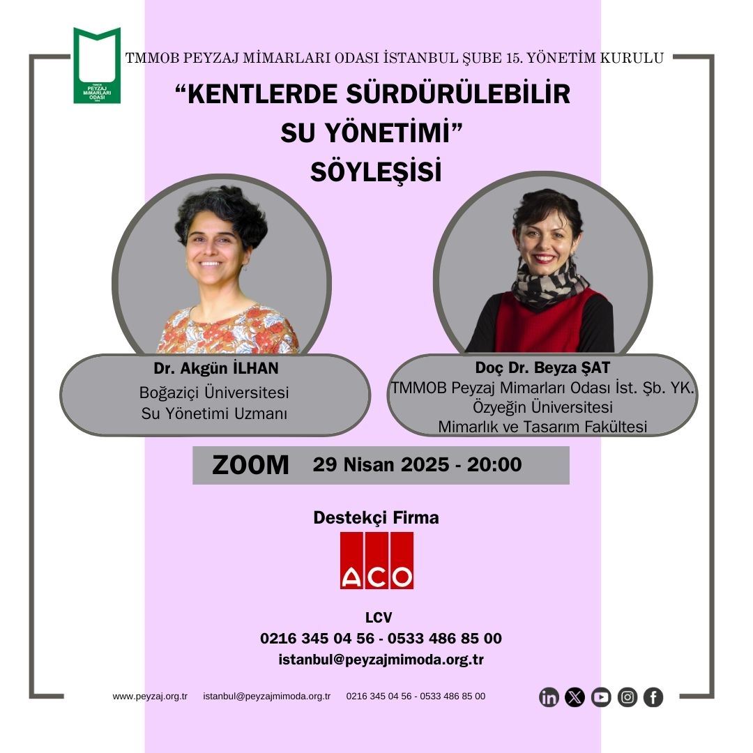 KENTLERDE SÜRDÜRÜLEBİLİR SU YÖNETİMİ SÖYLEŞİSİ HK.