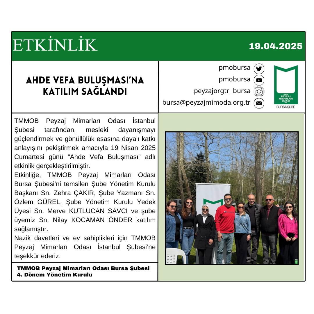 ETKİNLİK | AHDE VEFA BULUŞMASI’NA KATILIM SAĞLANDI.