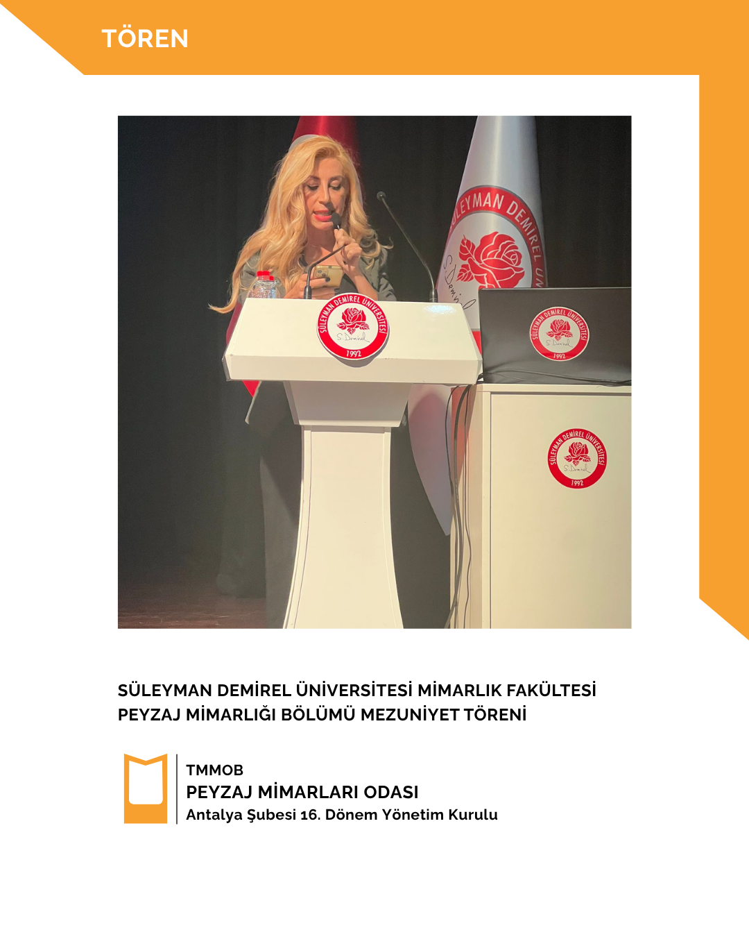 SÜLEYMAN DEMİREL ÜNİVERSİTESİ MİMARLIK FAKÜLTESİ PEYZAJ MİMARLIĞI BÖLÜMÜ MEZUNİYET TÖRENİ