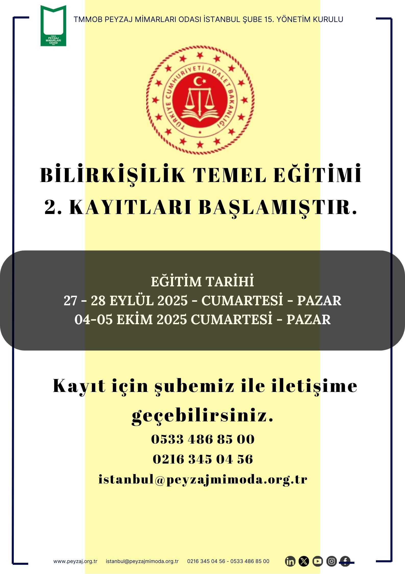 BİLİRKİŞİLİK TEMEL EĞİTİMİ 2. KAYITLARI BAŞLAMIŞTIR.