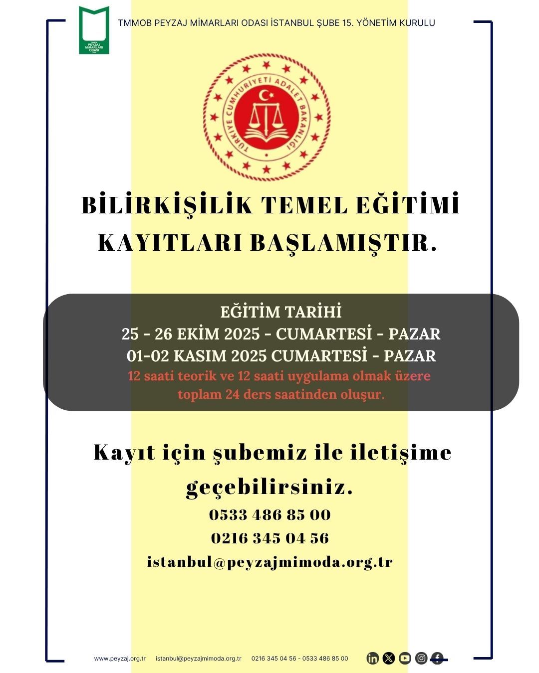 BİLİRKİŞİLİK TEMEL EĞİTİMİ KAYITLARI BAŞLAMIŞTIR.
