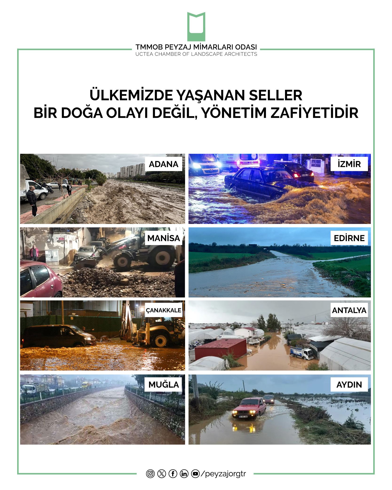 BASIN AÇIKLAMASI | ÜLKEMİZDE YAŞANAN SELLER BİR DOĞA OLAYI DEĞİL, YÖNETİM ZAFİYETİDİR