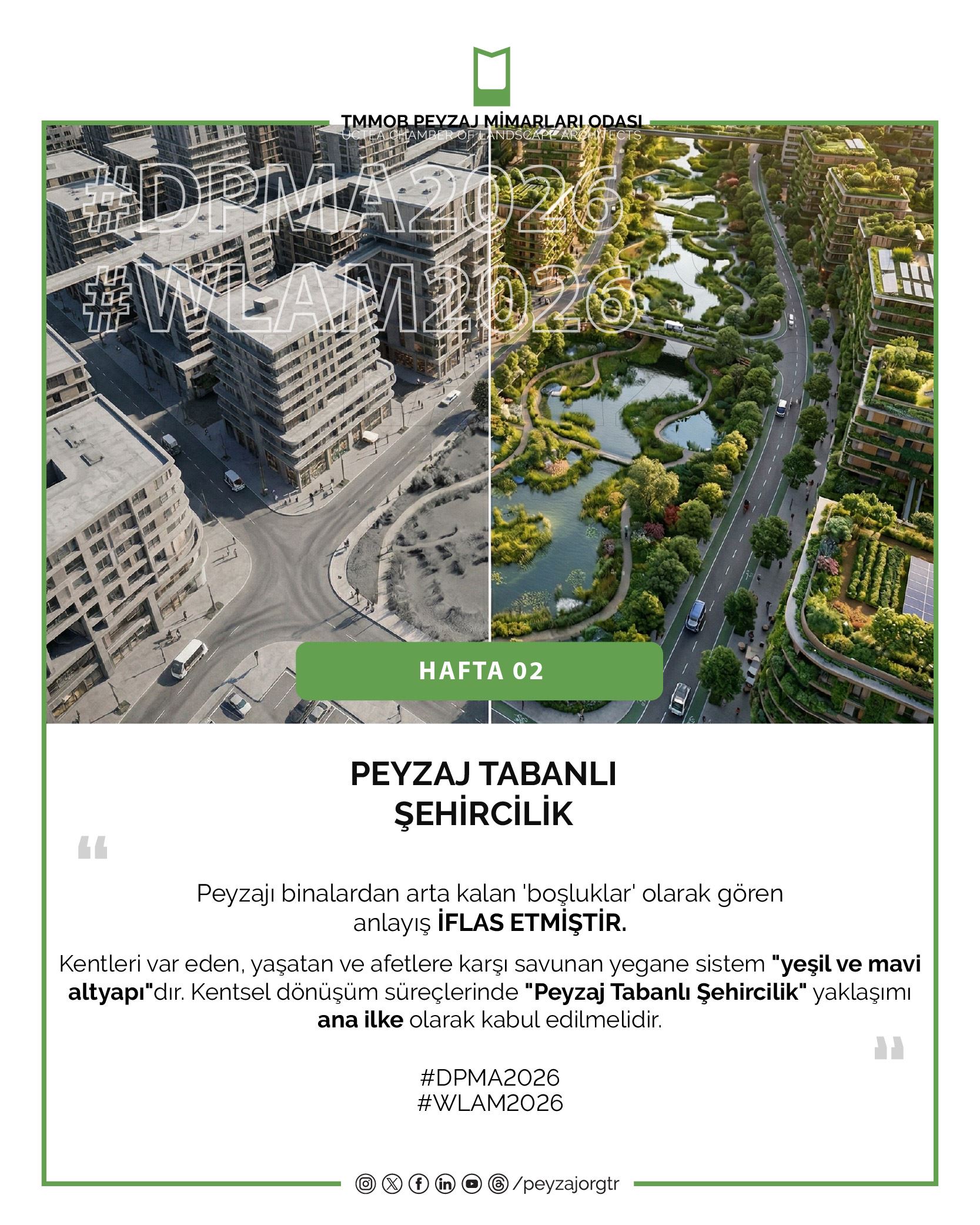 DÜNYA PEYZAJ MİMARLIĞI AYI | PEYZAJ TABANLI ŞEHİRCİLİK