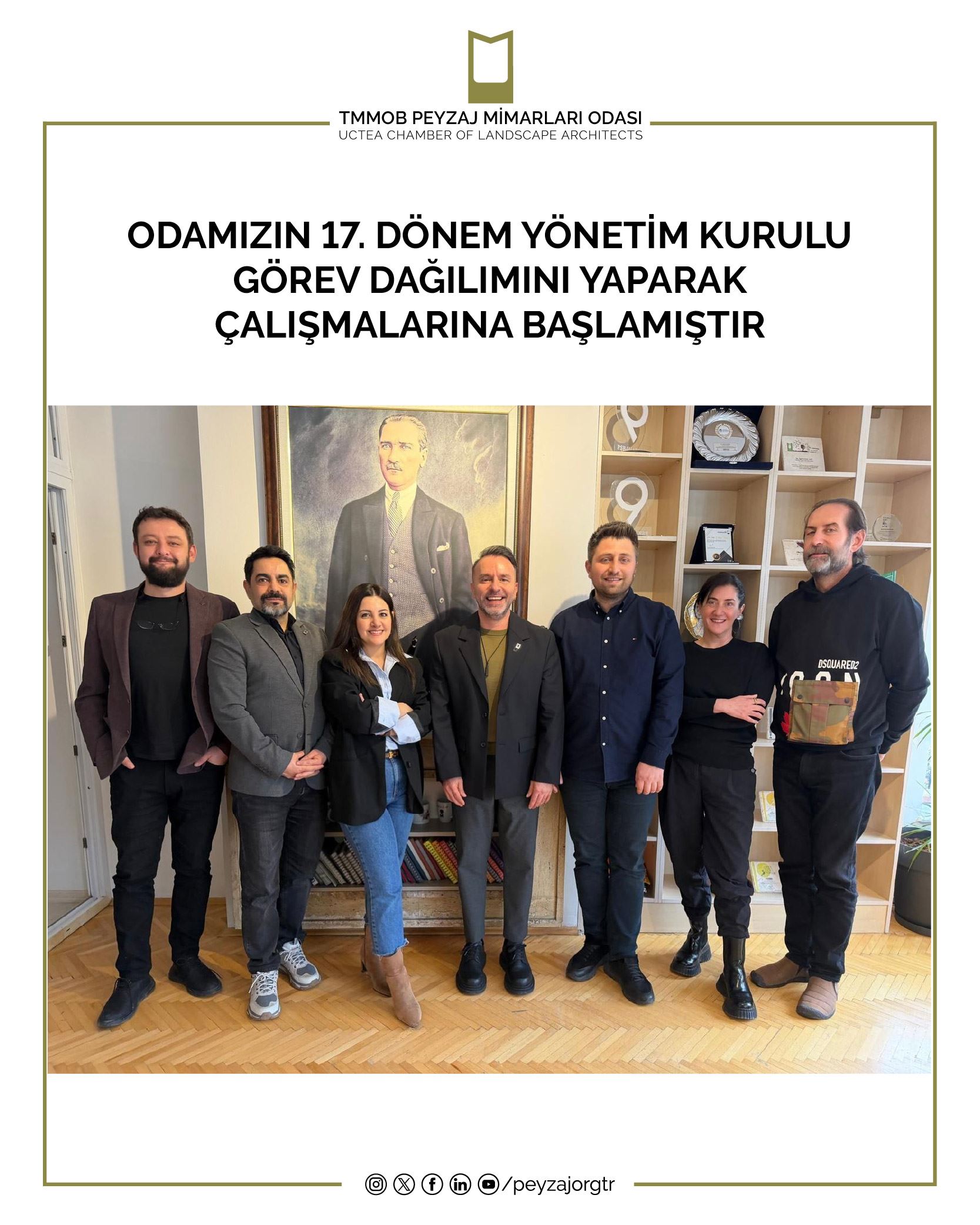 ODAMIZIN 17. DÖNEM YÖNETİM KURULU GÖREV DAĞILIMINI YAPARAK ÇALIŞMALARINA BAŞLAMIŞTIR