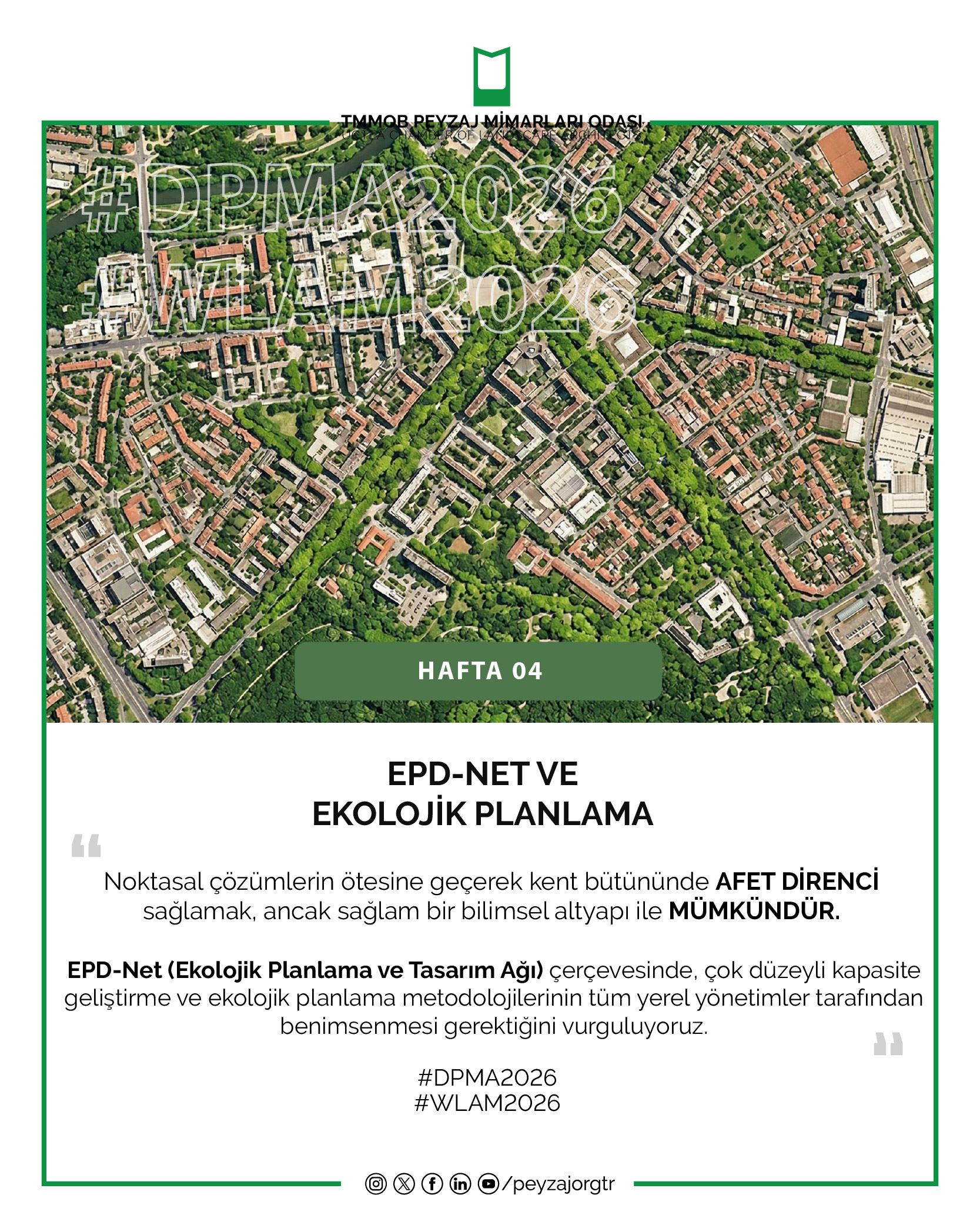 DÜNYA PEYZAJ MİMARLIĞI AYI | EPD-NET VE EKOLOJİK PLANLAMA