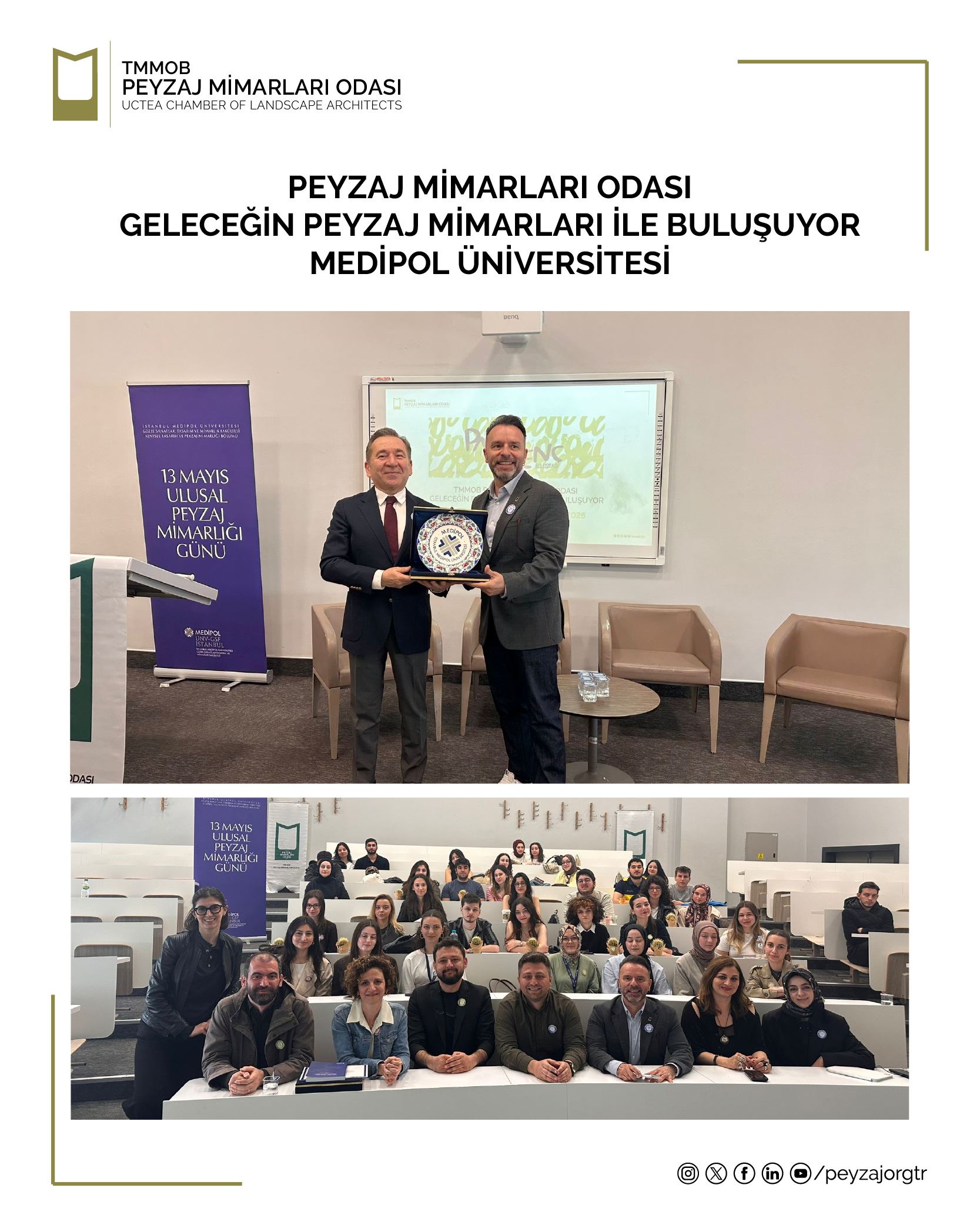 PEYZAJ MİMARLARI ODASI GELECEĞİN PEYZAJ MİMARLARI İLE BULUŞUYOR | MEDİPOL ÜNİVERSİTESİ