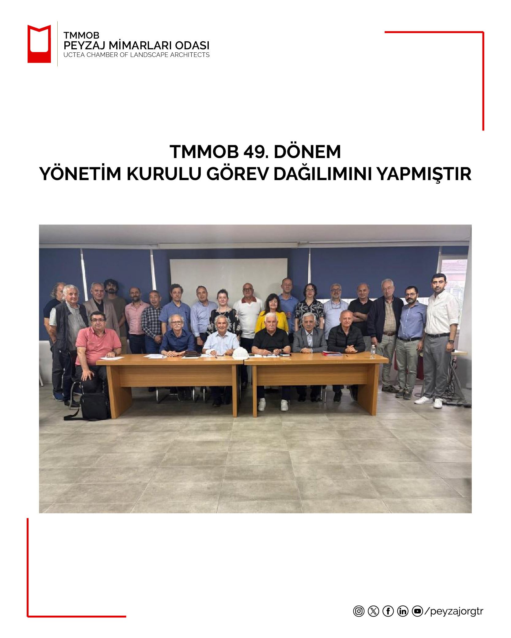 TMMOB 49. DÖNEM YÖNETİM KURULU GÖREV DAĞILIMINI YAPMIŞTIR