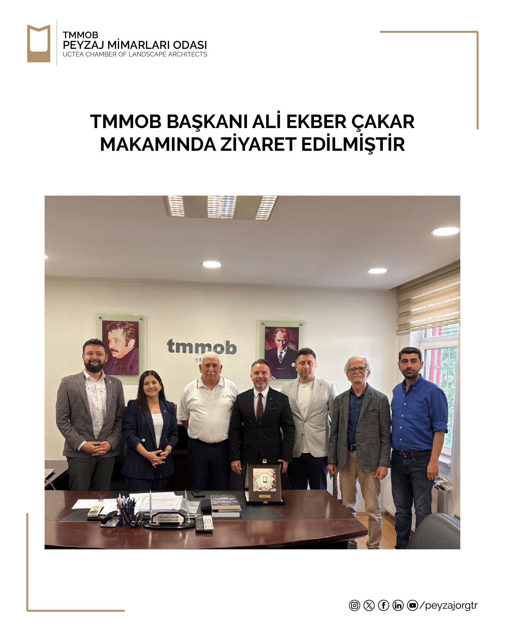 ZİYARET | TMMOB BAŞKANI ALİ EKBER ÇAKAR MAKAMINDA ZİYARET EDİLMİŞTİR