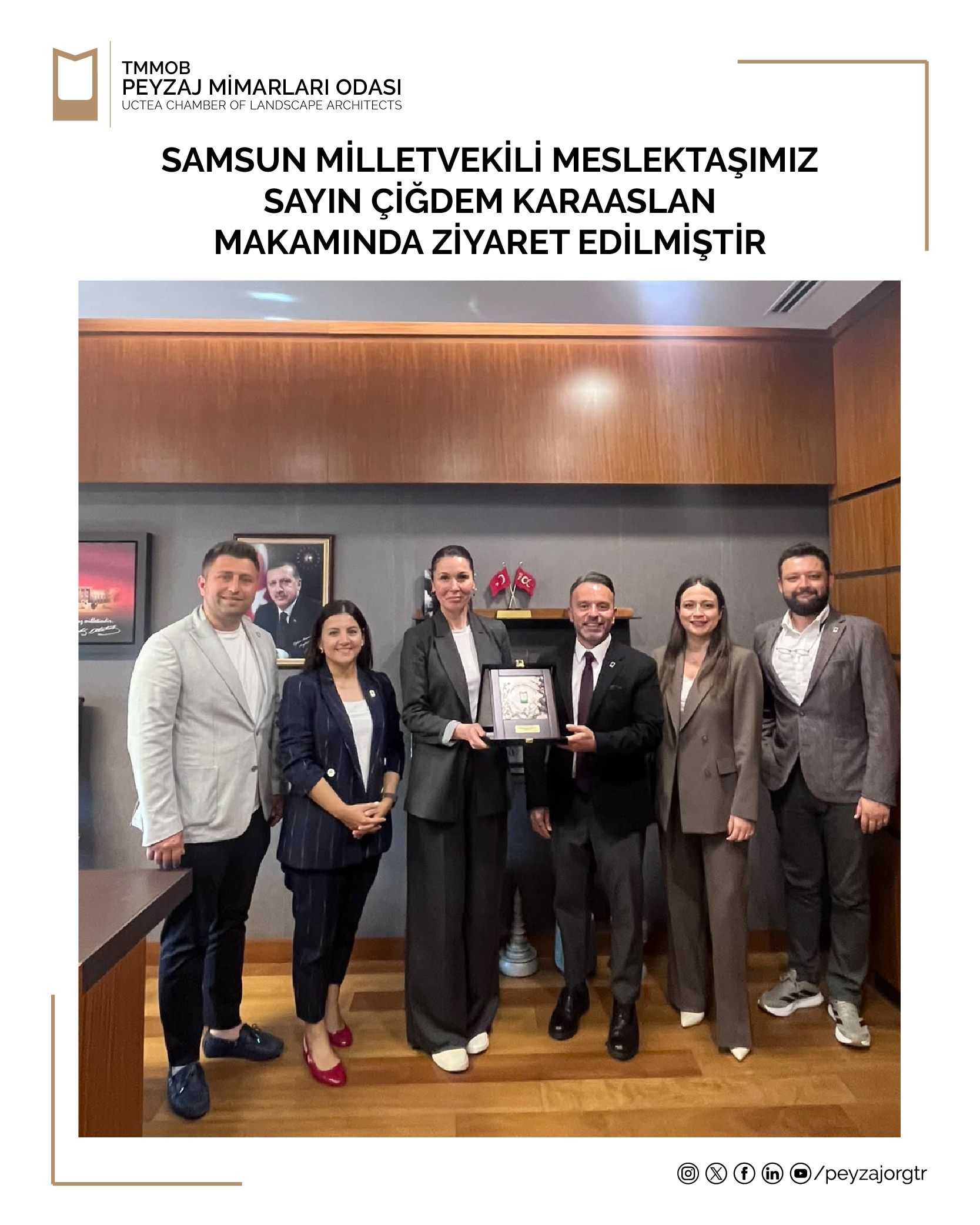 ZİYARET | SAMSUN MİLLETVEKİLİ MESLEKTAŞIMIZ SAYIN ÇİĞDEM KARAASLAN MAKAMINDA ZİYARET EDİLMİŞTİR