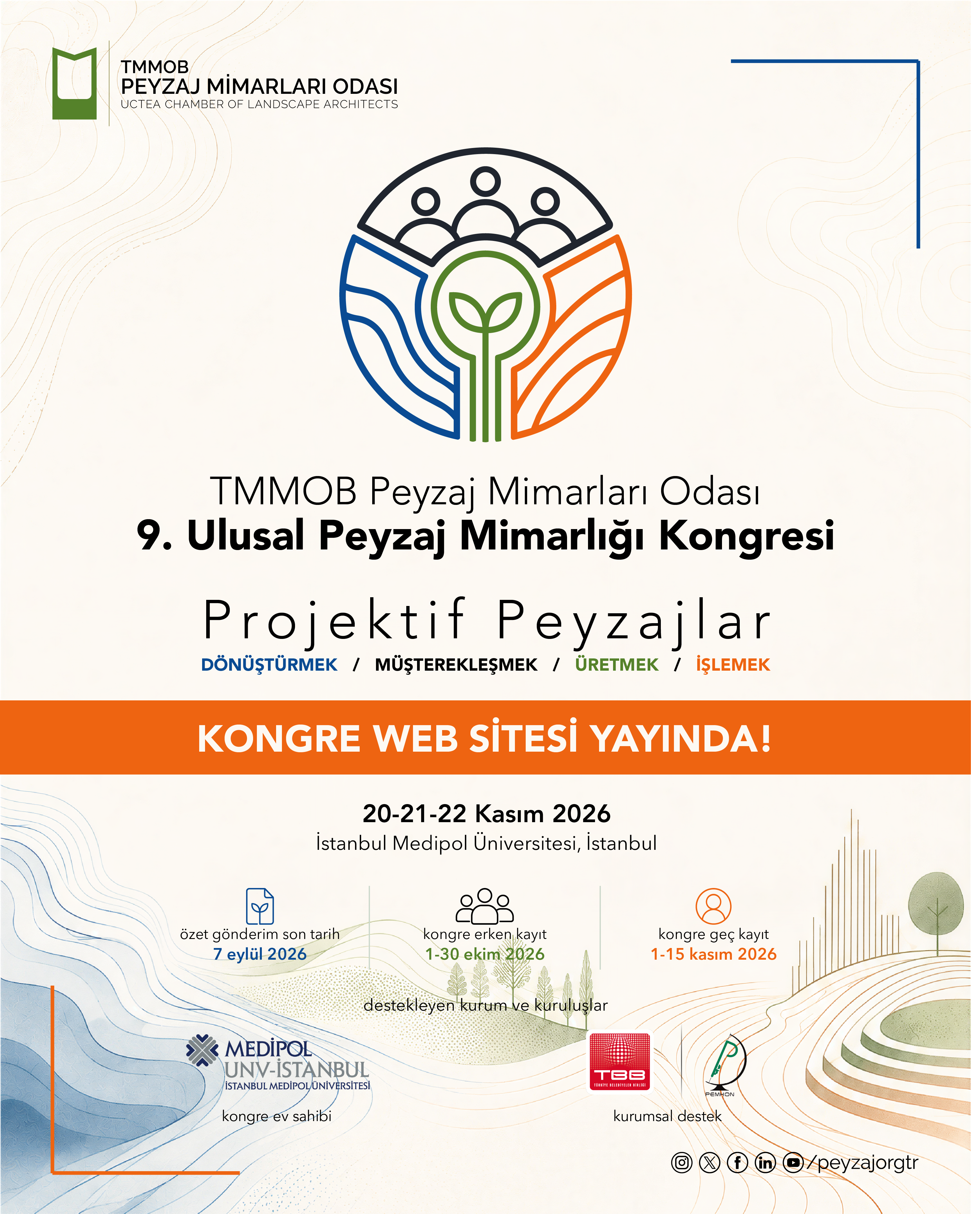 9. ULUSAL PEYZAJ MİMARLIĞI KONGRESİ WEB SİTESİ YAYINDA