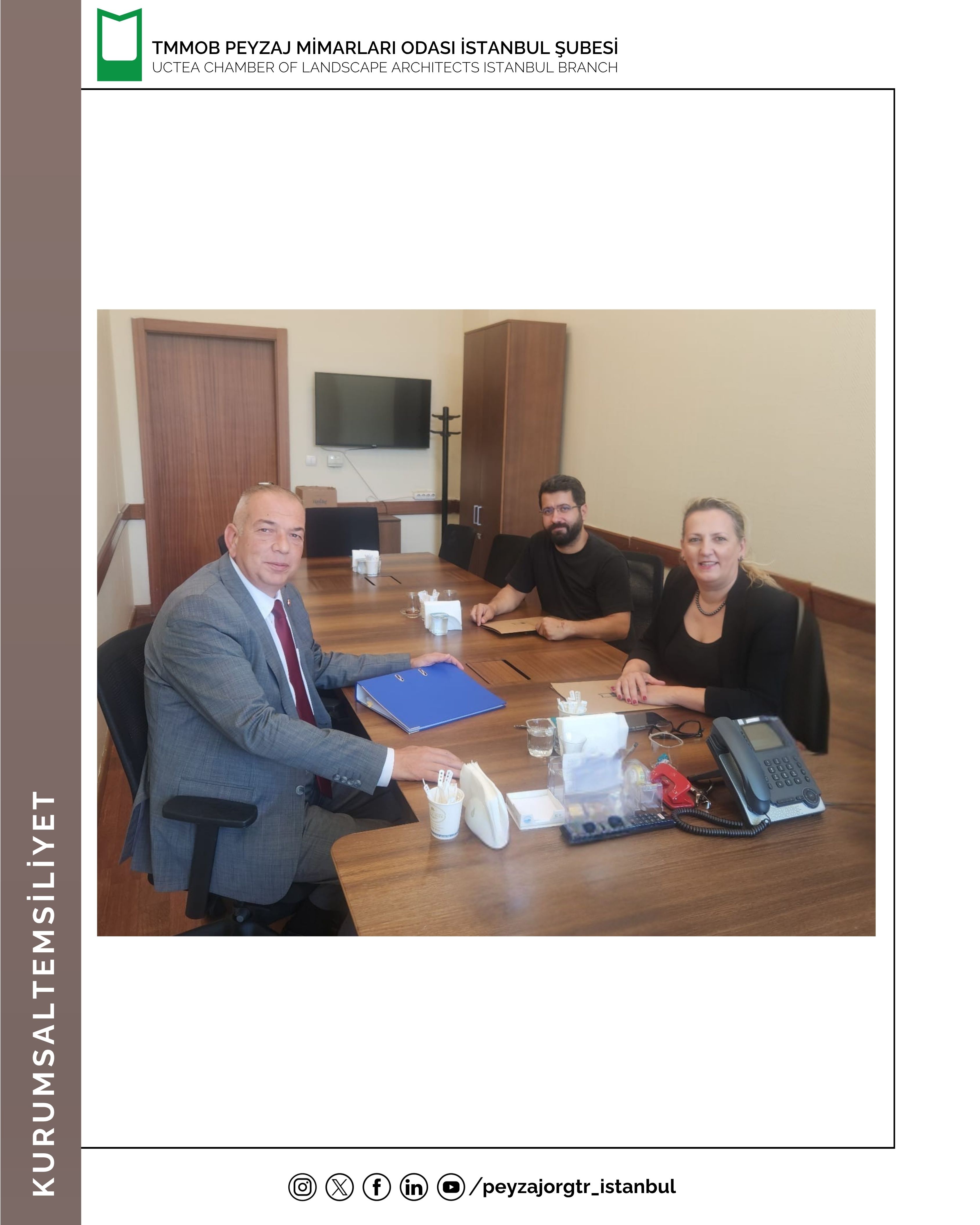 T.C. İSTANBUL BÜYÜKŞEHİR BELEDİYESİ ÇEVRE, YENİLENEBİLİR ENERJİ VE İKLİM DEĞİŞİKLİĞİ KOMİSYONU BAŞKANI SAYIN GÖKHAN TANERİ VURAL MAKAMINDA ZİYARET EDİLDİ.