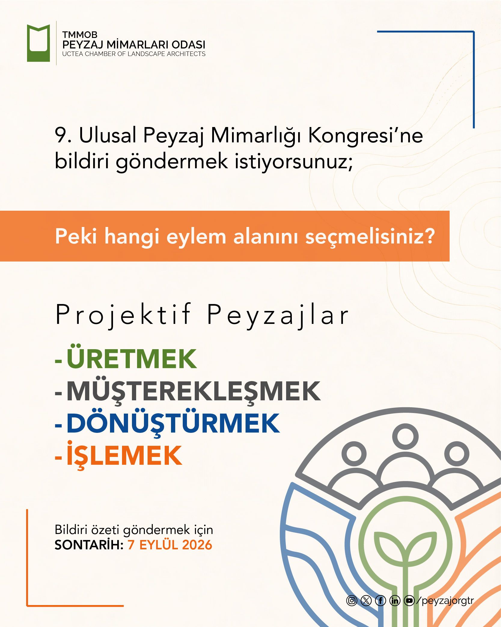 9. ULUSAL PEYZAJ MİMARLIĞI KONGRESİ EYLEM ALANLARI