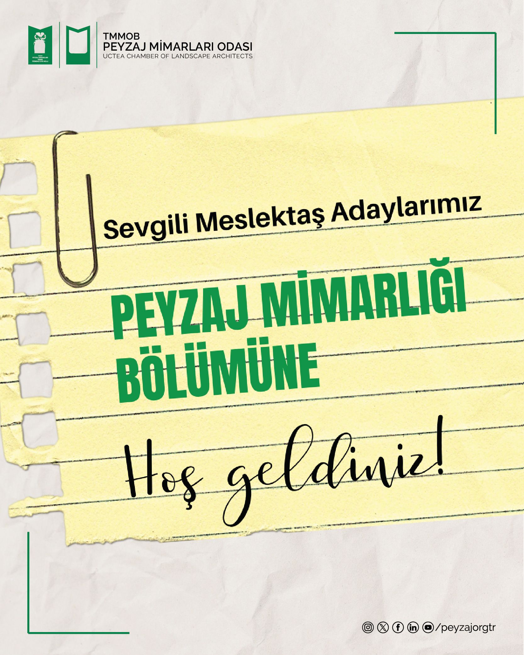 PEYZAJ MİMARLIĞI BÖLÜMÜNE HOŞ GELDİNİZ!