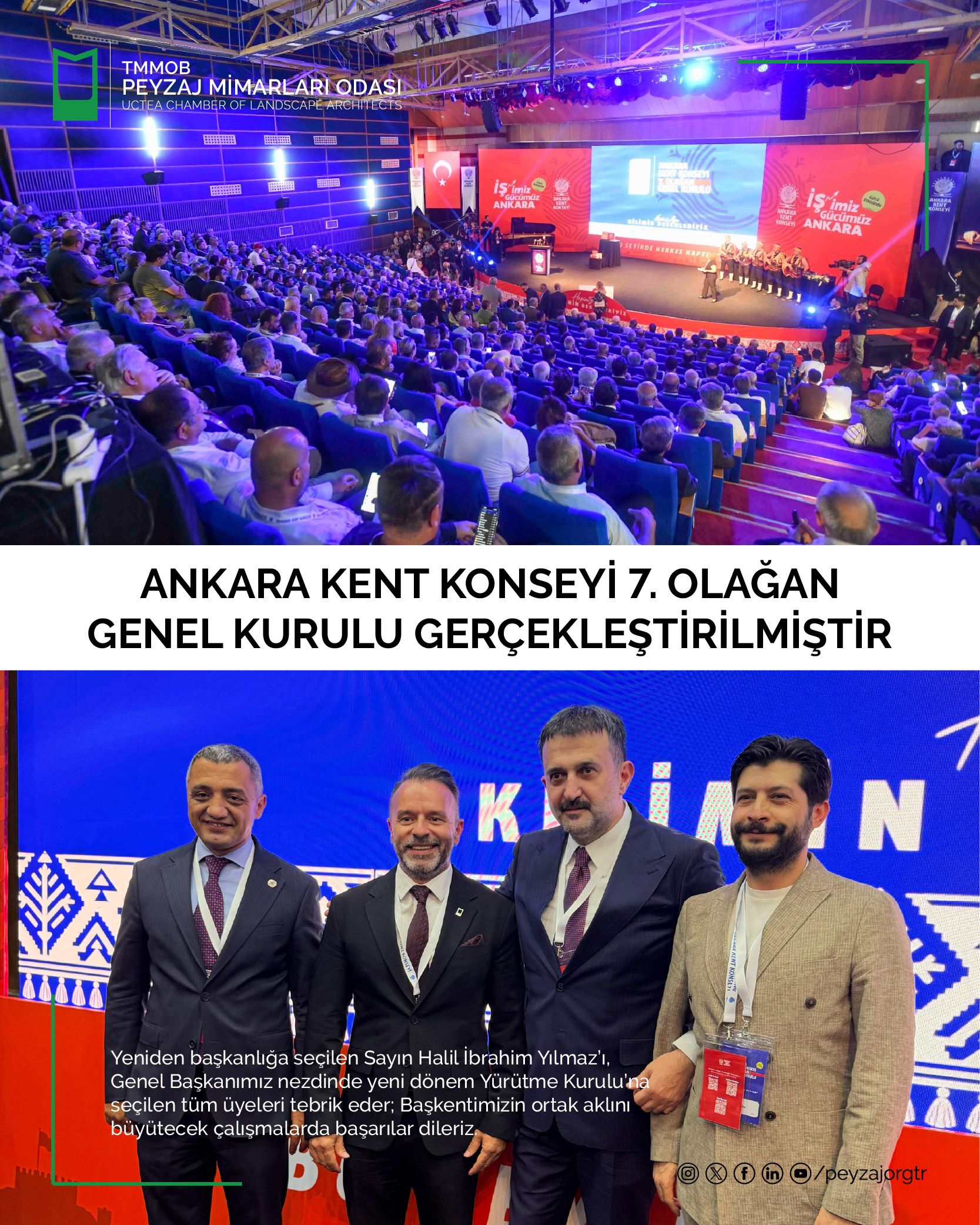 ANKARA KENT KONSEYİ 7. OLAĞAN GENEL KURULU GERÇEKLEŞTİRİLMİŞTİR