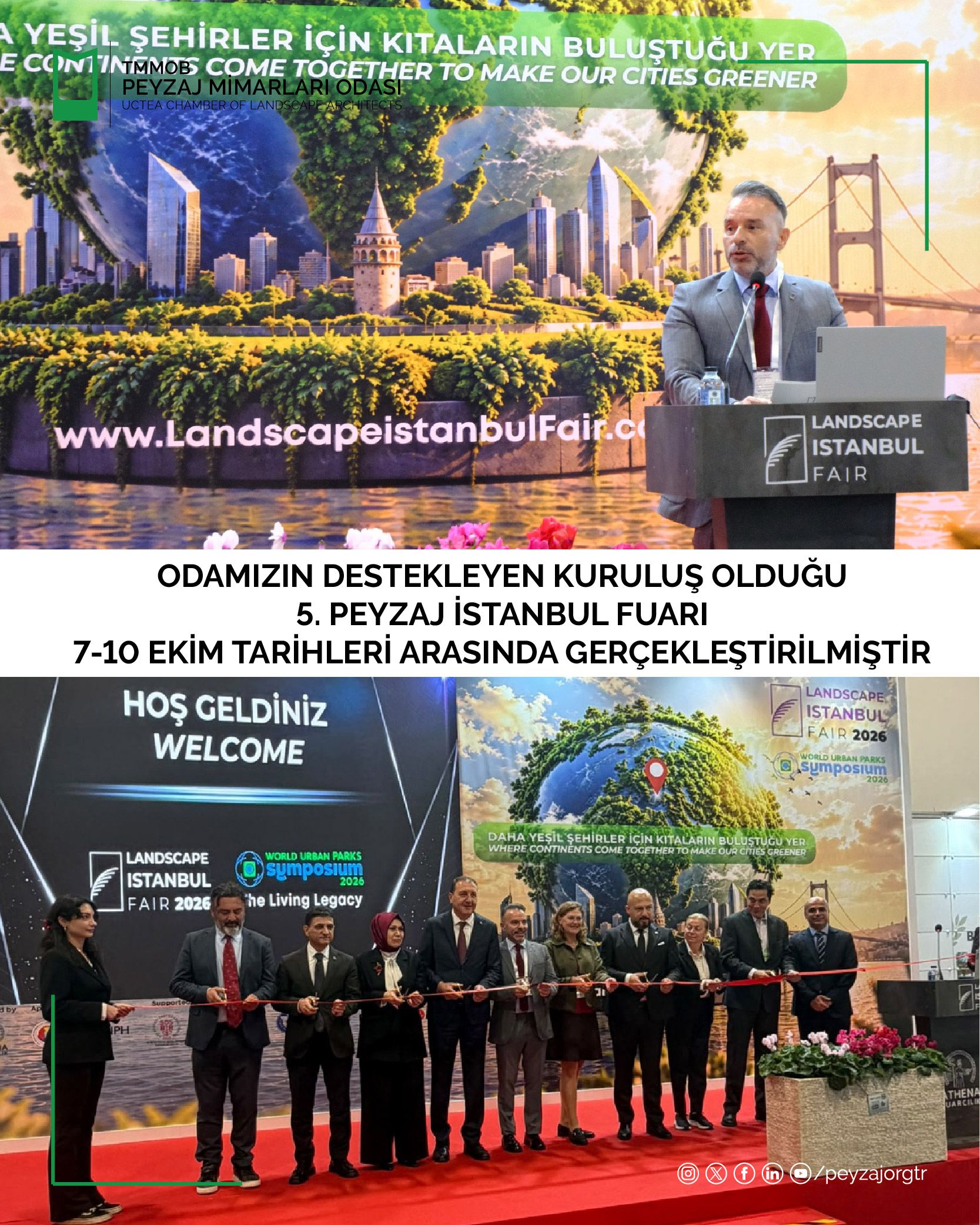 FUAR | ODAMIZIN DESTEKLEYEN KURULUŞ OLDUĞU 5. PEYZAJ İSTANBUL FUARI 7-10 EKİM TARİHLERİ ARASINDA GERÇEKLEŞTİRİLMİŞTİR