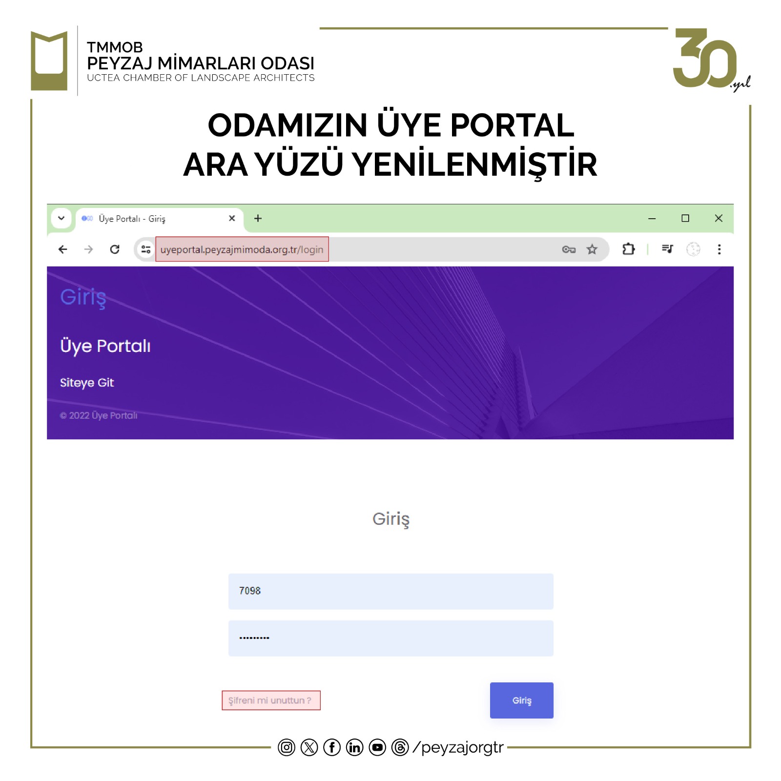ODAMIZIN ÜYE PORTAL ARA YÜZÜ YENİLENMİŞTİR
