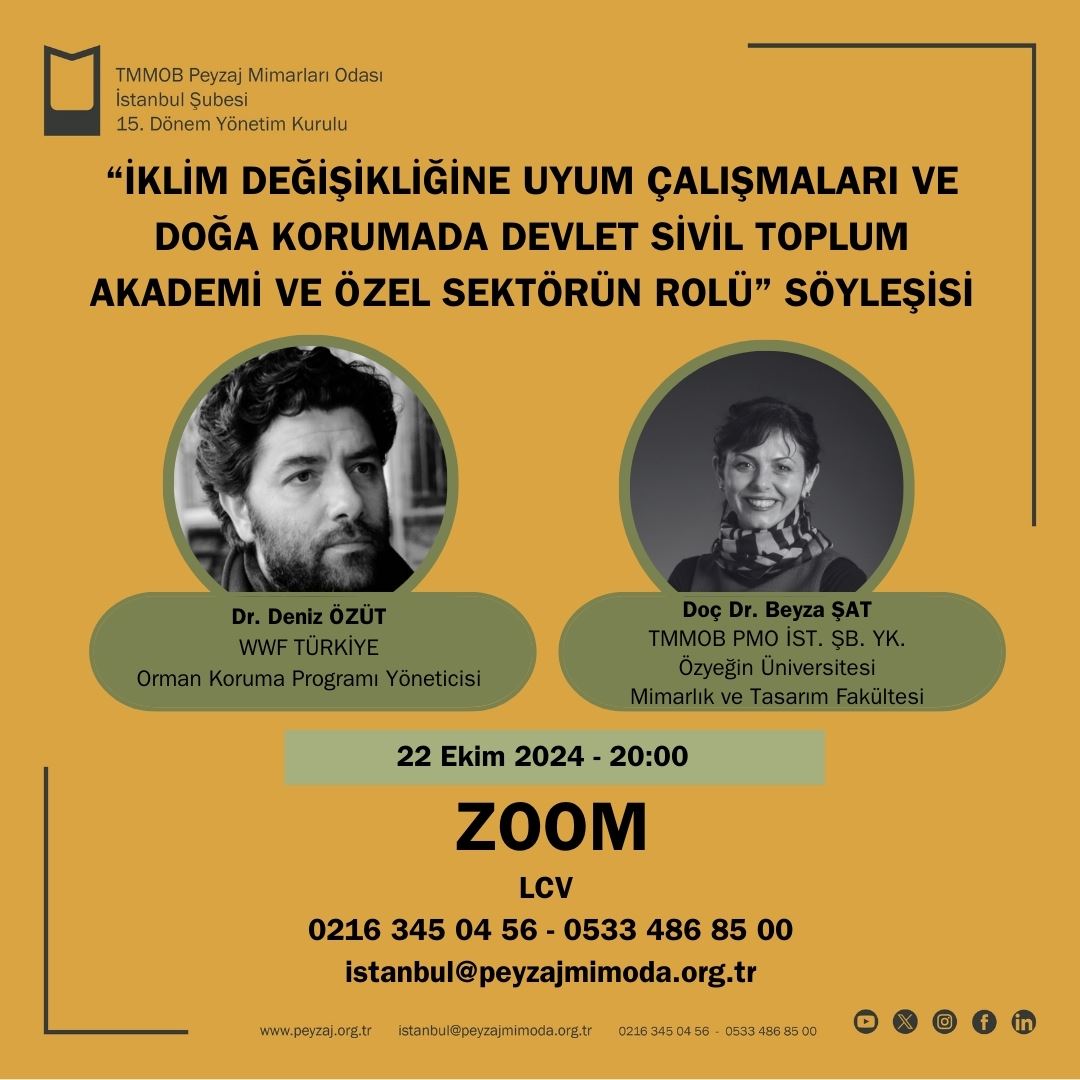 İKLİM DEĞİŞİKLİĞİNE UYUM ÇALIŞMALARI VE DOĞA KORUMADA DEVLET SİVİL TOPLUM AKADEMİ VE ÖZEL SEKTÖRÜN ROLÜ SÖYLEŞİSİ HK. 