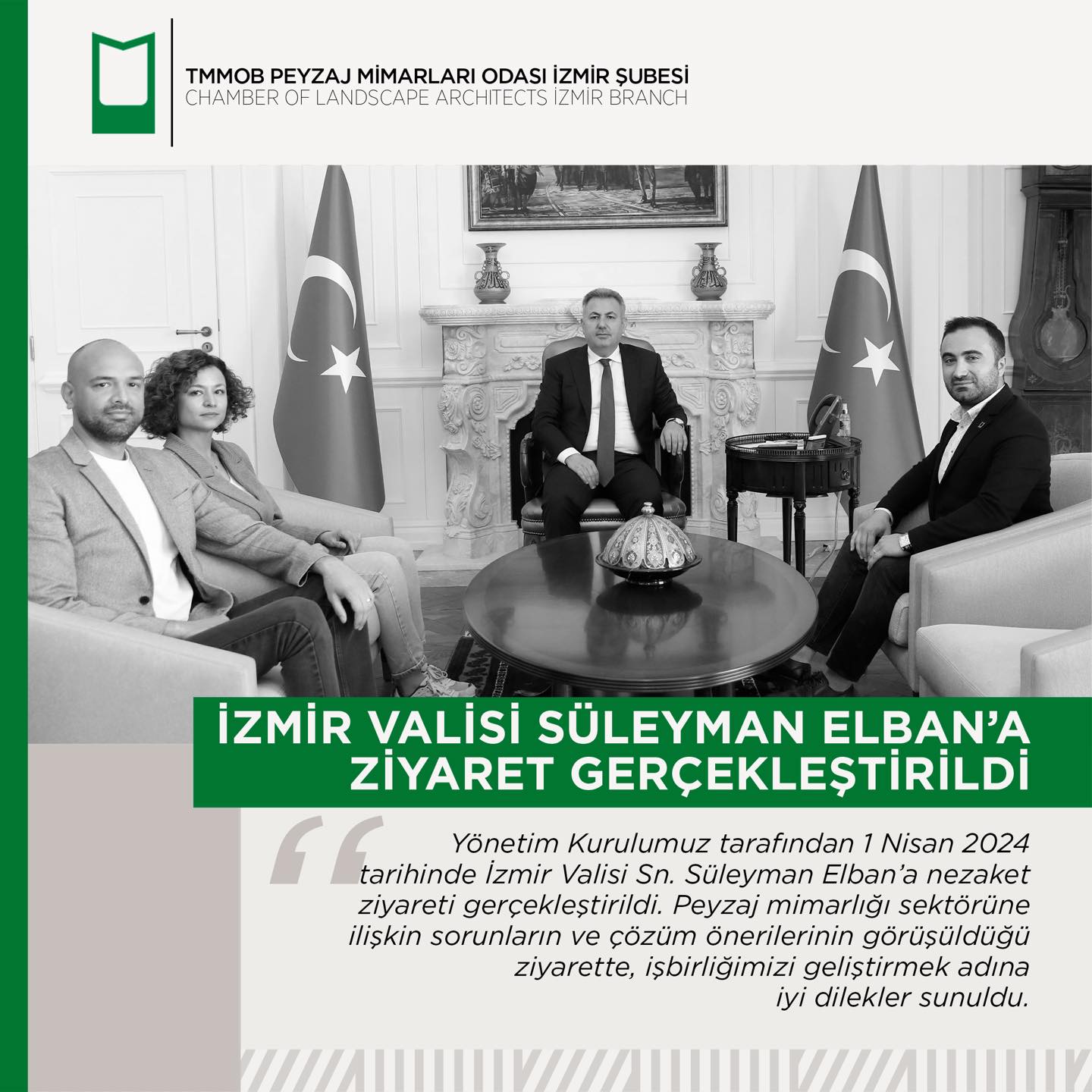 İZMİR VALİSİ SÜLEYMAN ELBAN’A ZİYARET GERÇEKLEŞTİRİLDİ