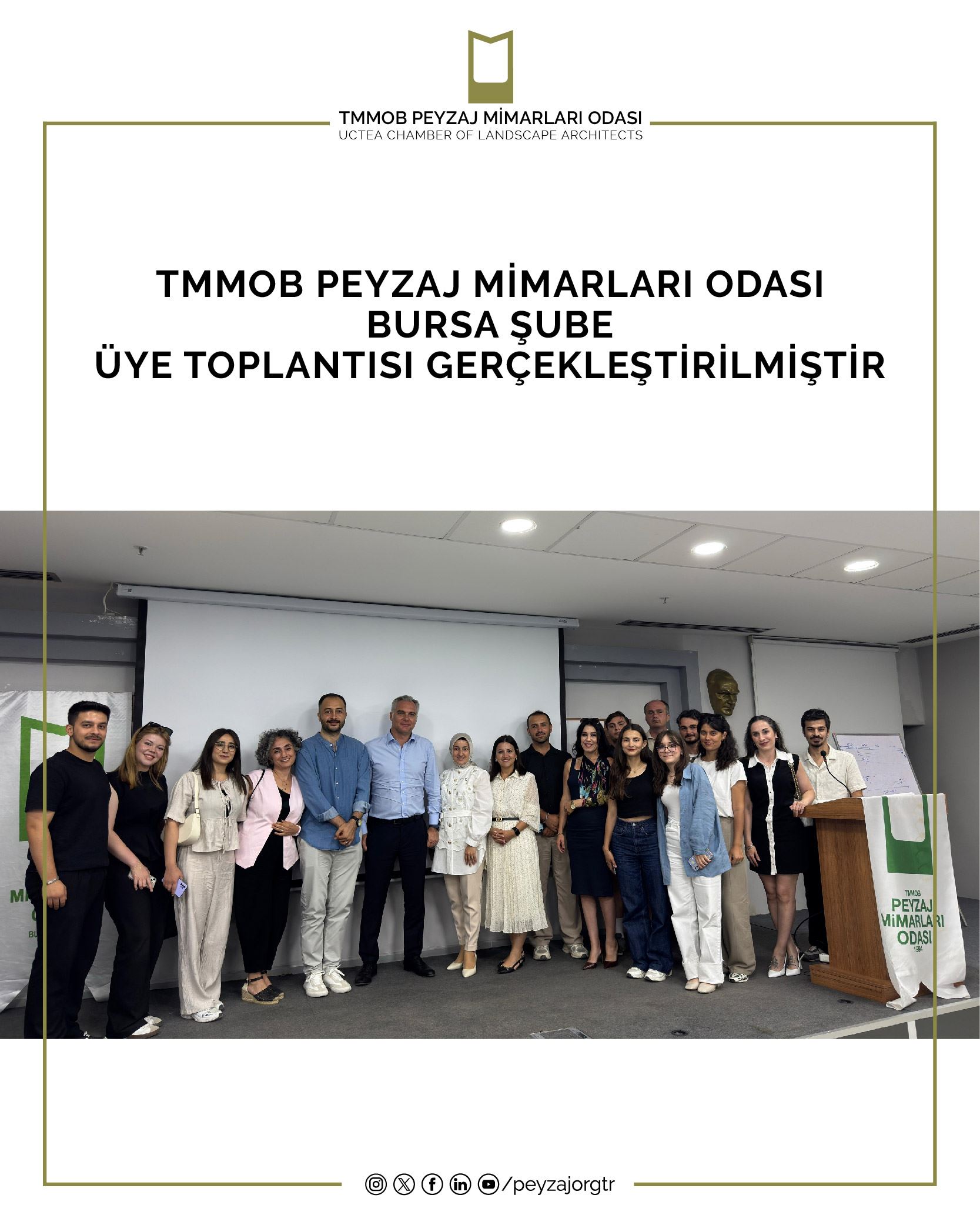 TMMOB PEYZAJ MİMARLARI ODASI BURSA ŞUBE ÜYE TOPLANTISI GERÇEKLEŞTİRİLMİŞTİR