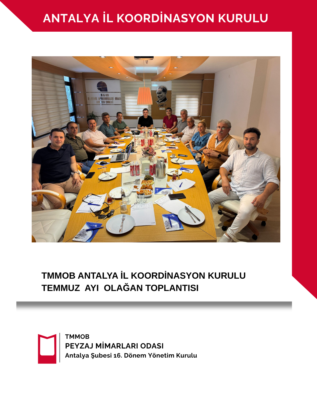 TMMOB ANTALYA İL KOORDİNASYON KURULU TEMMUZ AYI OLAĞAN TOPLANTISI