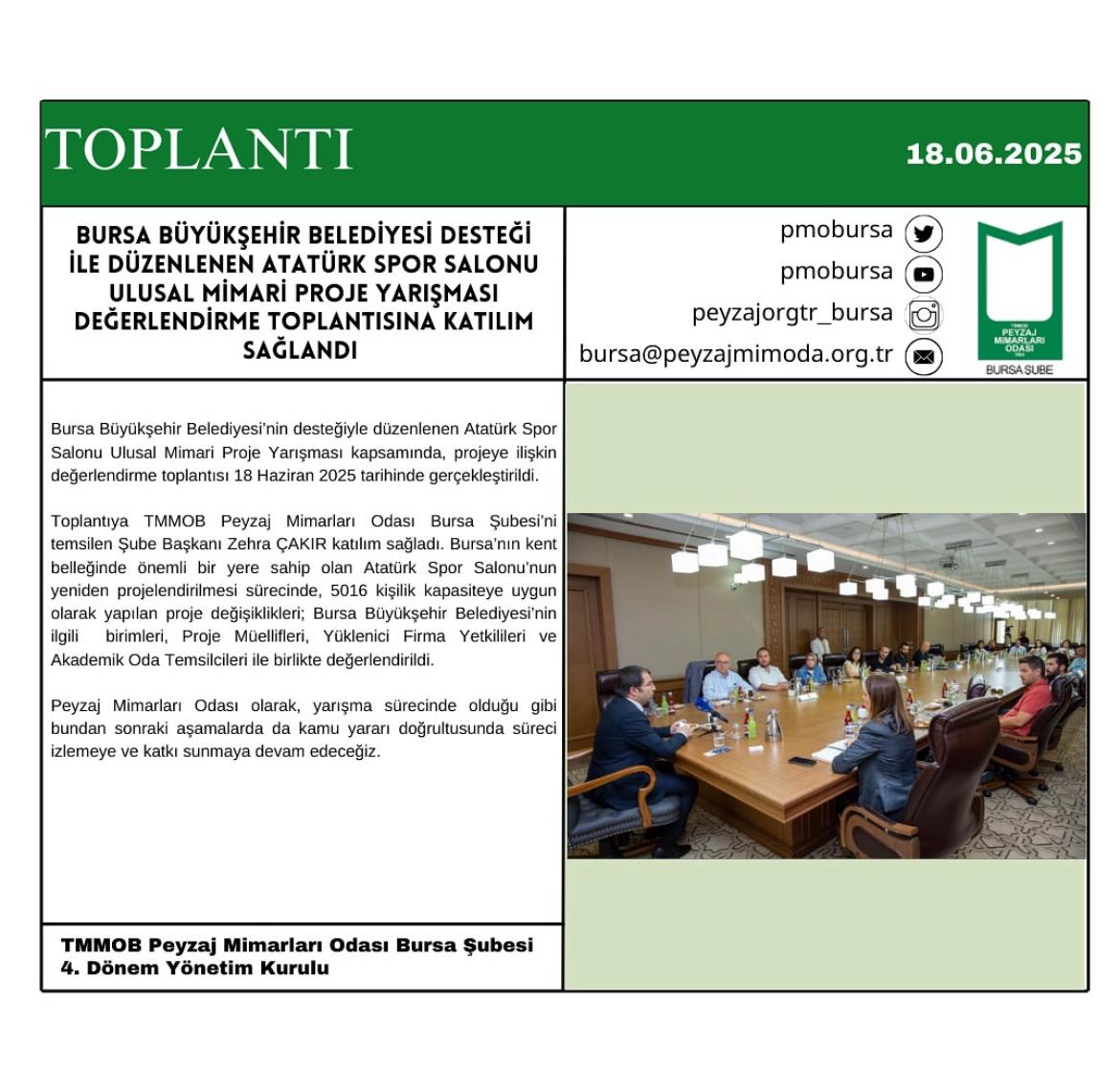  TOPLANTI | ATATÜRK SPOR SALONU ULUSAL MİMARİ PROJE YARIŞMASI DEĞERLENDİRME TOPLANTISI