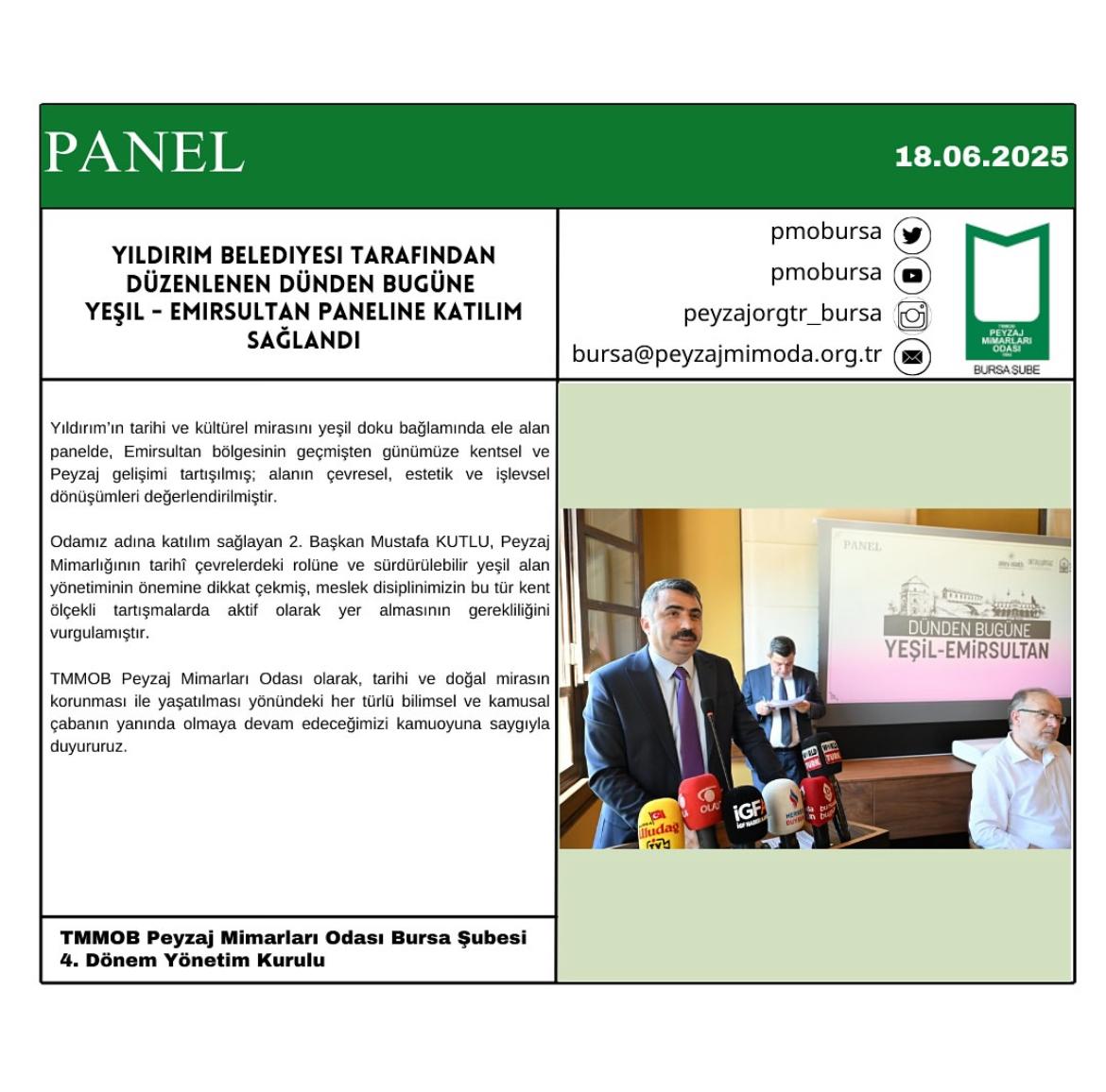 PANEL | DÜNDEN BUGÜNE YEŞİL-EMİRSULTAN