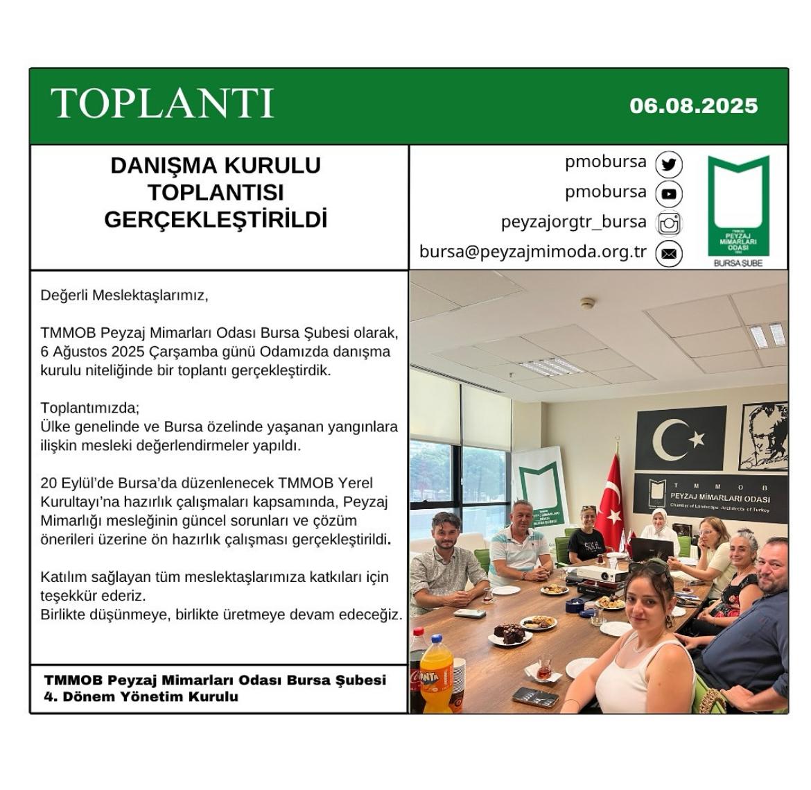 TOPLANTI | DANIŞMA KURULU TOPLANTISI GERÇEKLEŞTİRİLDİ