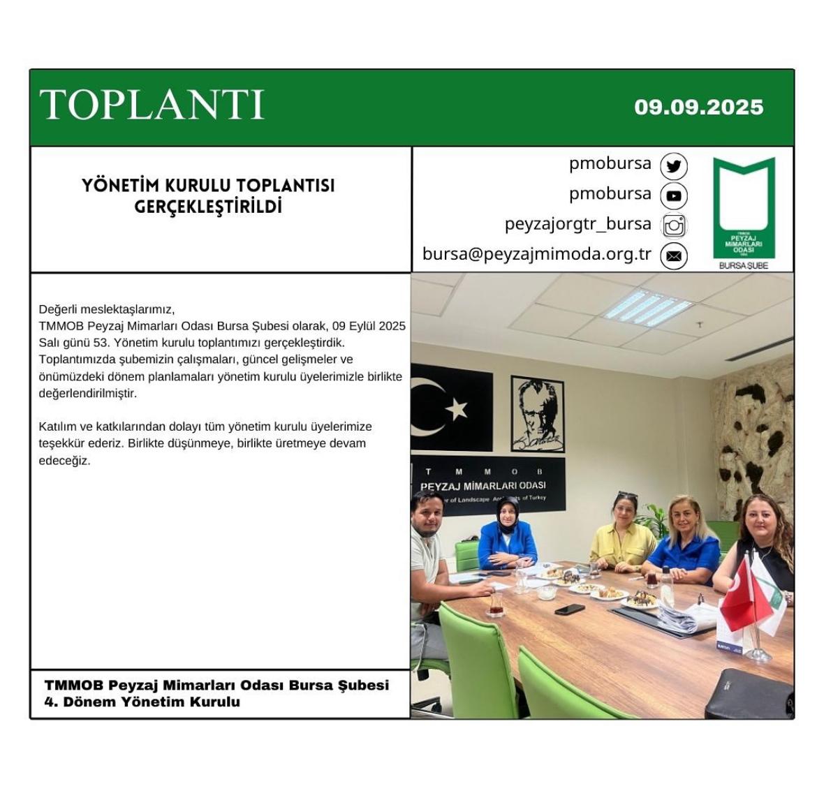53.YÖNETİM KURULU TOPLANTISI GERÇEKLEŞTİRİLDİ