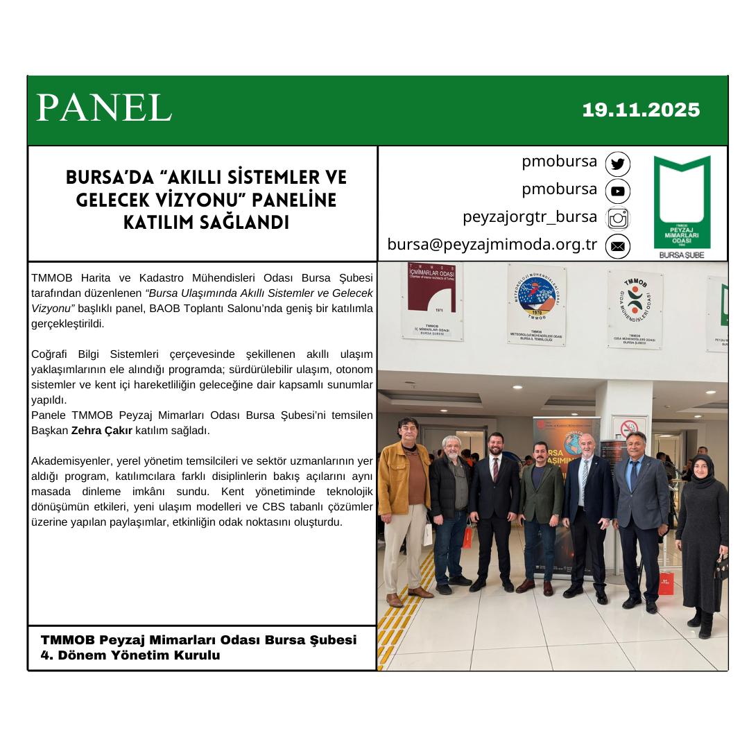 PANEL| BURSA’DA “AKILLI SİSTEMLER VE GELECEK VİZYONU” PANELİNE KATILIM SAĞLANDI