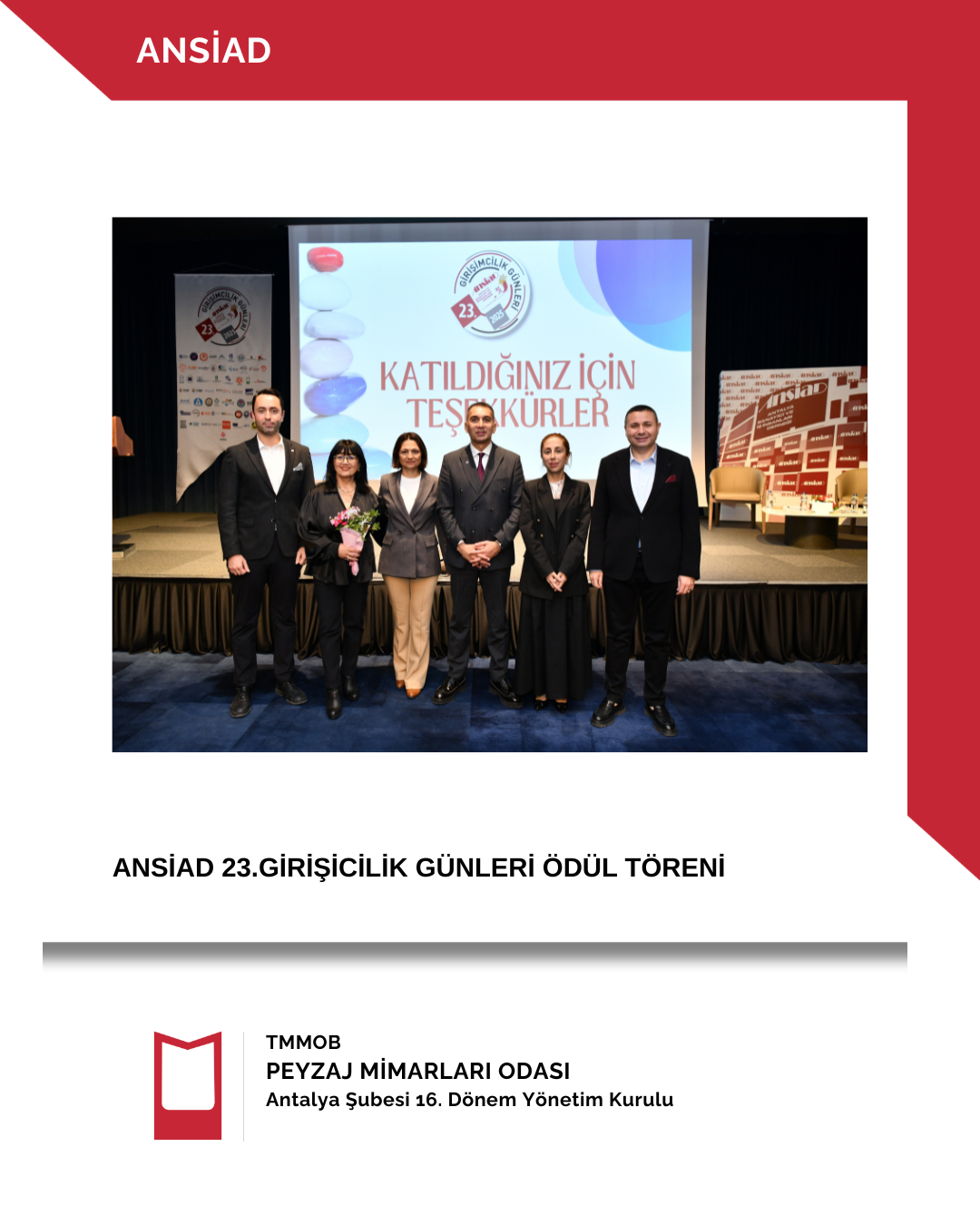 ANSİAD 23. GİRİŞİMCİLİK GÜNLERİ ÖDÜL TÖRENİ