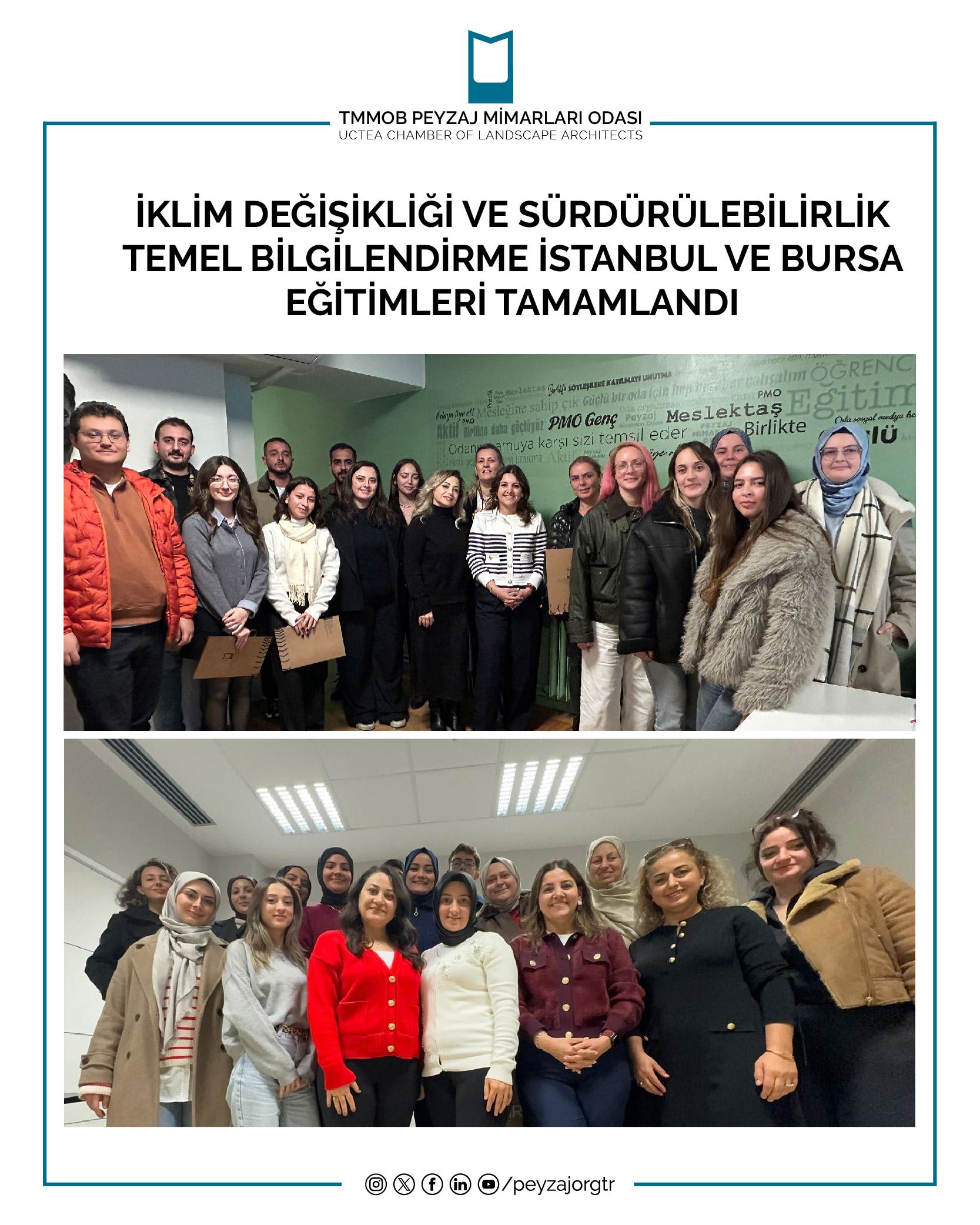 EĞİTİM | İKLİM DEĞİŞİKLİĞİ VE SÜRDÜRÜLEBİLİRLİK TEMEL BİLGİLENDİRME İSTANBUL VE BURSA EĞİTİMLERİ TAMAMLANDI