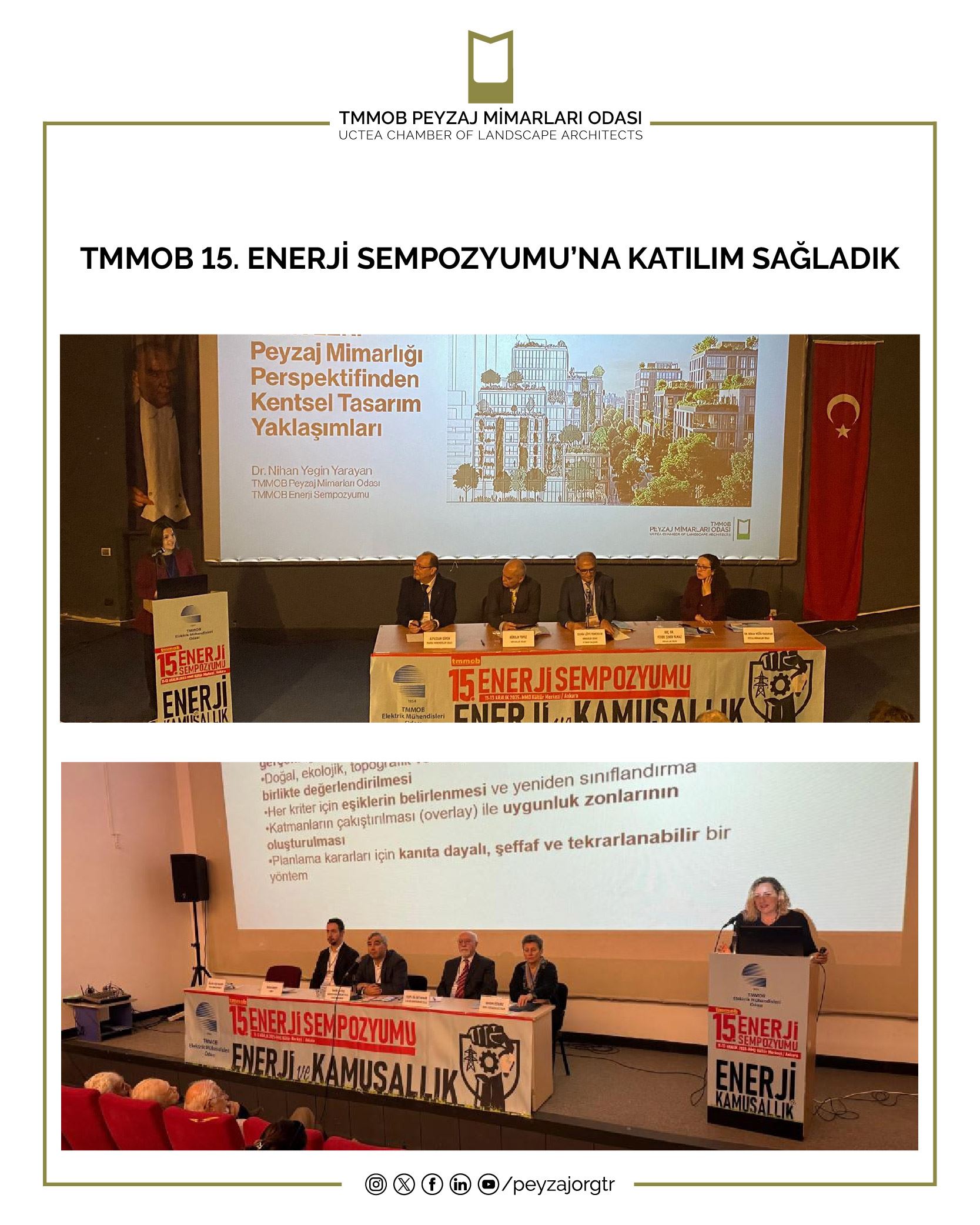 TMMOB 15. ENERJİ SEMPOZYUMU’NA KATILIM SAĞLADIK