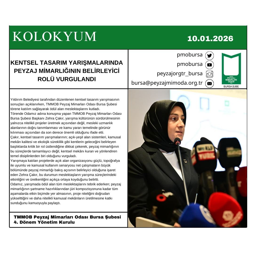 KOLOKYUM| KENTSEL TASARIM YARIŞMALARINDA PEYZAJ MİMARLIĞININ BELİRLEYİCİ ROLÜ VURGULANDI