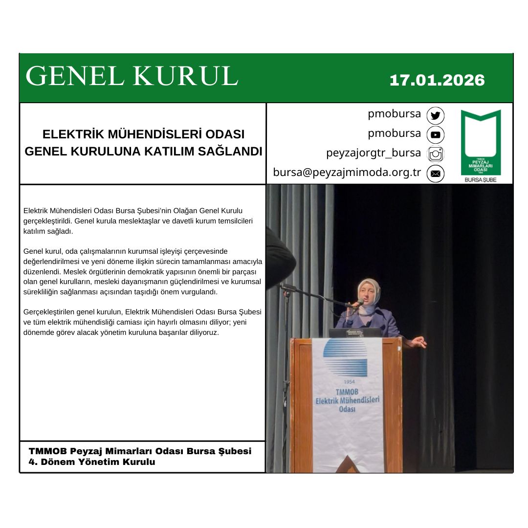 ELEKTRİK MÜHENDİSLERİ ODASI GENEL KURULUNA KATILIM SAĞLANDI
